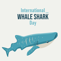 vector graphic of International Whale Shark Day good for national International Whale Shark Day celebration. flat design. flyer design.flat illustration.