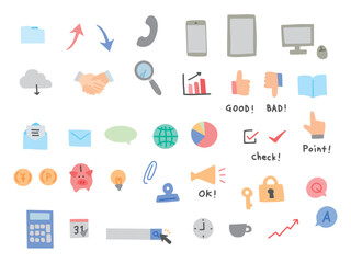 手書きのビジネスアイコンセット