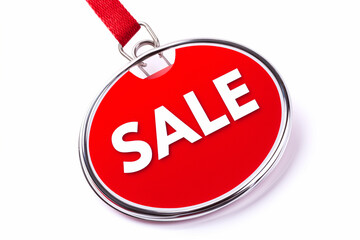 round badge with the inscription "SALE" on a white background
