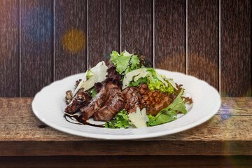 Flavorful tasty Grilled Steak on plate
