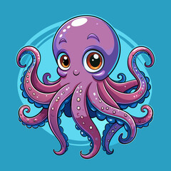 detailed and sharp cute octopus perfect for bra vector illustration © Vector illustration