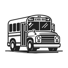 School bus vector icon. School bus illustration on white background.