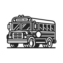 School bus vector icon. School bus illustration on white background.