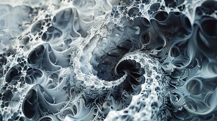 Fractal-inspired abstract design, complex self-replicating shapes with detailed recursion, an infinite visual journey of patterns
