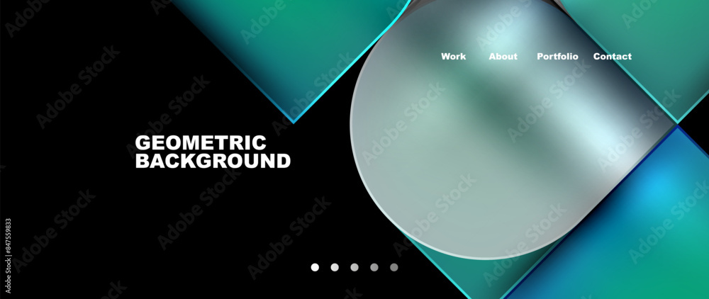 Poster bright colorful squares with round elements minimal geometric background. vector illustration for wa