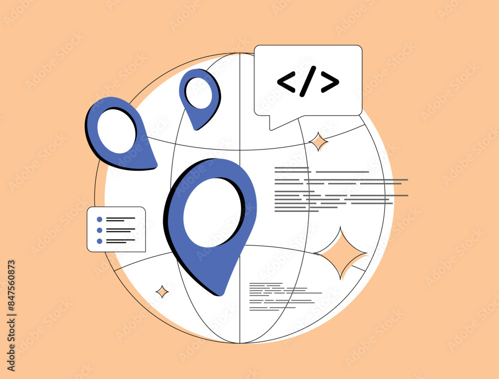 Poster outsourcing software development with remote teams, global collaboration and cost efficiency. projec