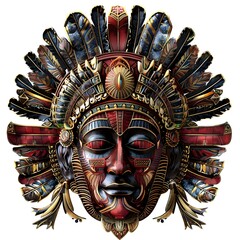 American indian native head mask isolated ai generated 
