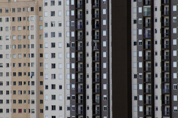 pattern of the windows of residential construction site building in Sao Paulo city, Brazil