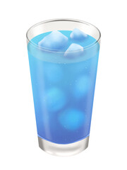 グラスに入ったブルーソーダ