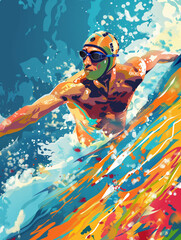 Underwater Swimmer in Dynamic Motion