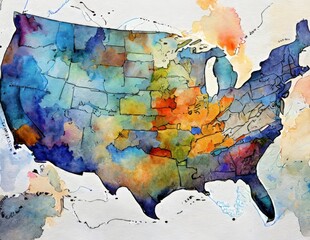 Obraz premium united states US map