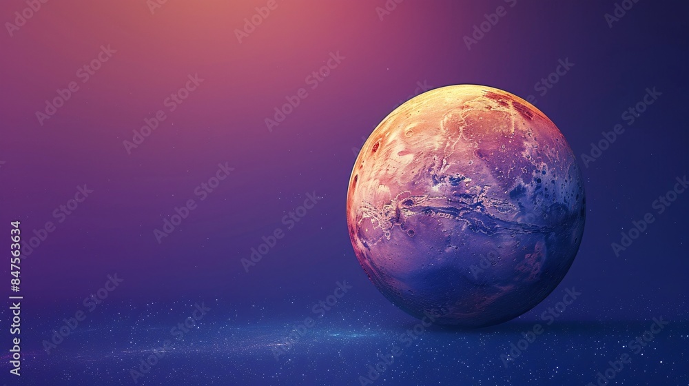 Poster 3d render of pluto with starry backdrop