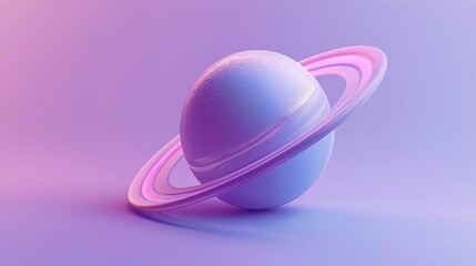 Obraz premium 3D Uranus-like Sphere with Pink Rings