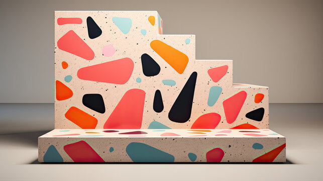 showcase product podium, random theme Terrazzo Pattern