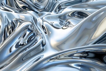 Liquid Metal 3d Shapes, Longing, Balance, Fluctuation Concept, Color Flowing Shapes