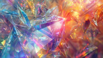 Crystalline structures prismatic abstract fractals background
