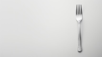 Elegant Silver Fork on a White Background
