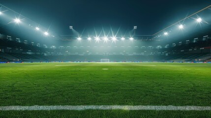 Obraz premium Football field for competition Green Lawn Football Sports background