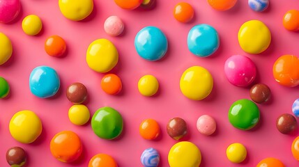 Colored candy isolated on colorful background