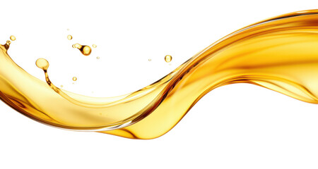 Cooking Olive pale yellow oil swirl splash isolated on clean png background, engine motor fuel oil for vehicles, liquid flowing in form of wave.
