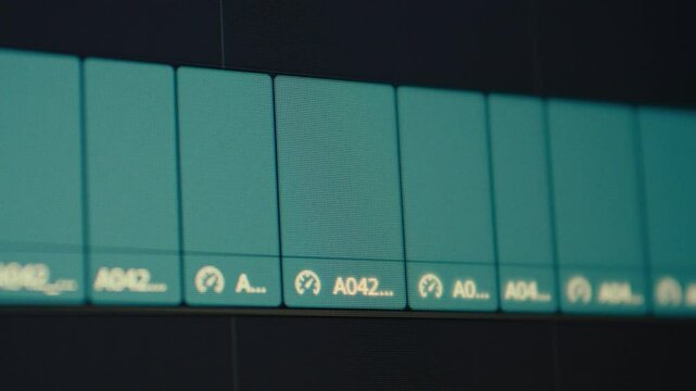 professional editor working editing on a timeline a cine movie clips on professional software 
