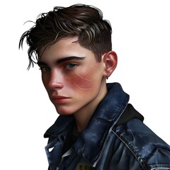 portrait of a person on white background generative ai