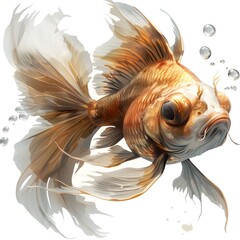 A drawing of a goldfish that is painted in water generative ai
