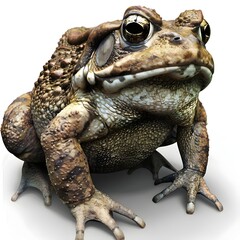 close up a toad isolated on white background generative ai,