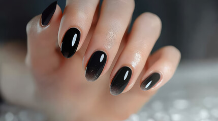 Black ombre Nail design 