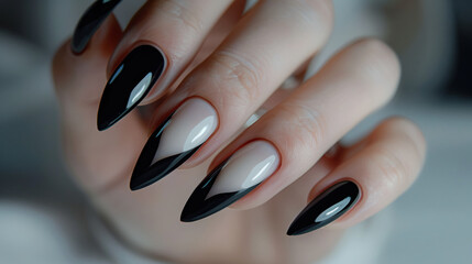  Black ombre Nail design 