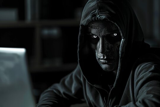 Cybersecurity breach  system hacking alert with virus warning in dark code background