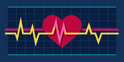 vector illustration of the heartbeat line. Electrocardiogram. Heart pulse. Emergency EKG monitoring illustration 