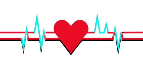 vector illustration of the heartbeat line. Electrocardiogram. Heart pulse. Emergency EKG monitoring illustration 