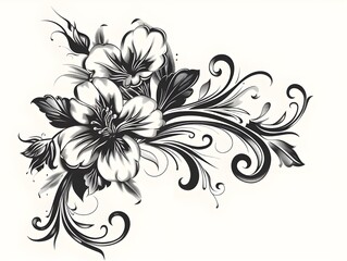 black and white floral background