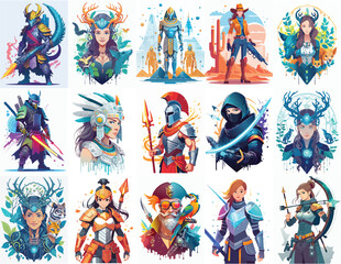 15 Gaming Mascot Vector Images, E-Sport Logos of 15 bundles pack