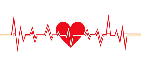 vector illustration of the heartbeat line. Electrocardiogram. Heart pulse. Emergency EKG monitoring illustration 