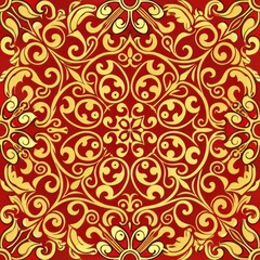 Seamless pattern of decorative borders with intricate scrollwork, Generative AI
