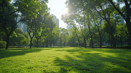 Obraz premium Fresh Air in a Spacious City Park 