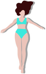 summer, vacance, beach, pool, bikini, girl, woman, swimming, swimming suit, resort, shore, sea, ocean, minimalist, minimalism, popart pop art, sticker, Clip art, illustration, graphic, painting, hand 