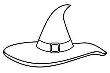 Witch hat line art, Halloween icon