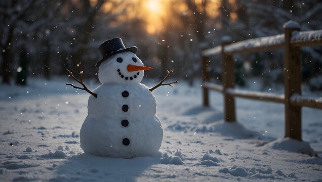A narrative from the perspective of a snowman witnessing the changing seasons ai-generated - Powered by Adobe