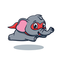 cute and kawaii elephant superhero cartoon illustration design with cape and mask