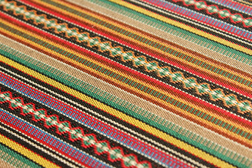 Fabric with a traditional colorful pattern