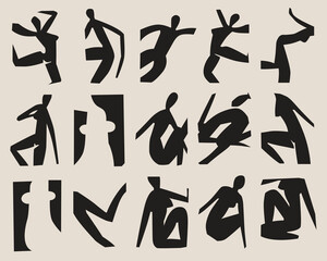 human silhouette icon set collection