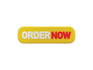 Order now button icon 3D render concept of online shopping vector illustration