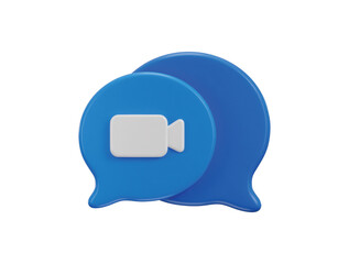 speech bubble on Video call symbol concept of video call icon 3d rendering vector illustration