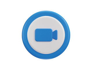 Video call button icon 3d rendering vector illustration