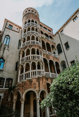 Exterior view of Palazzo Contarini del Bovolo in Venice, Italy.