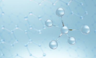 molecule background, skin care cosmetics solution, 3d illustration