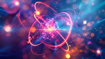 Subatomic particles quantum environments abstract background